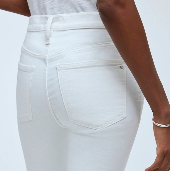 Madewell Kick Out Crop Jeans in Pure White size 32 NWT NI961 - Picture 5 of 13